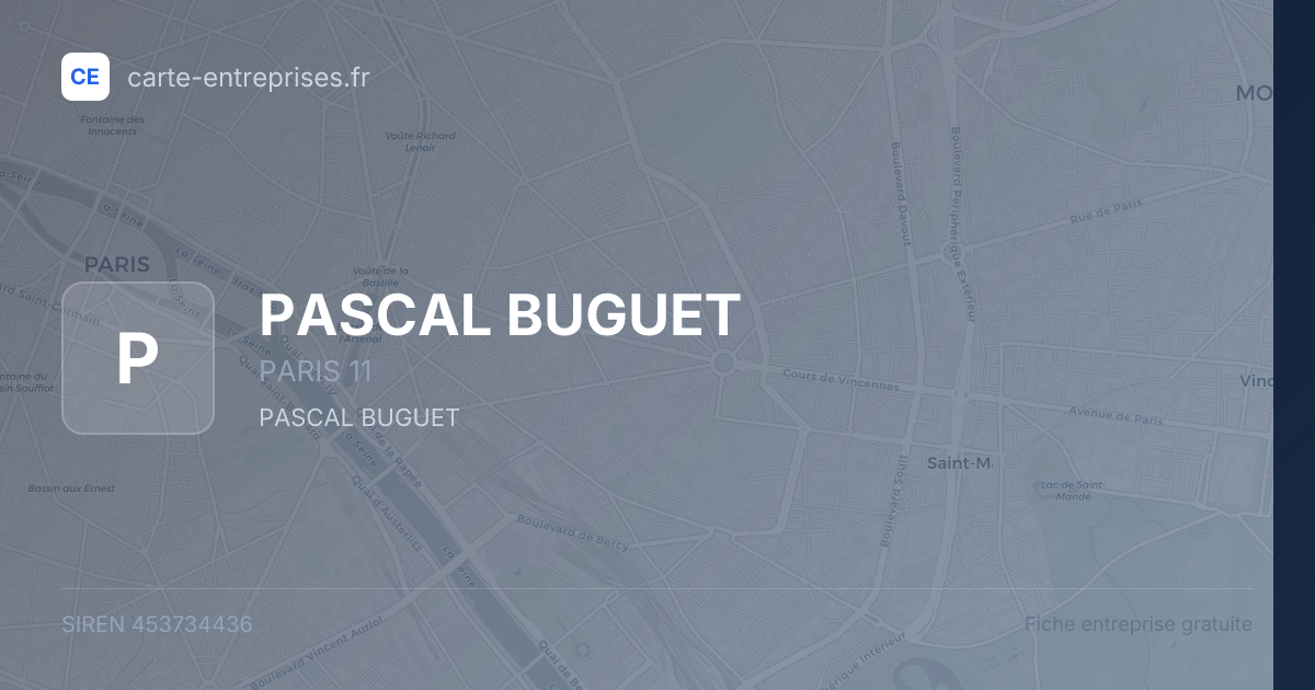 PASCAL BUGUET — 453734436 — fiche entreprise