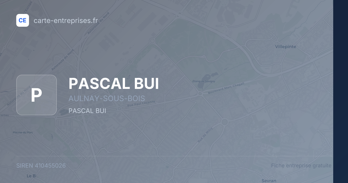 PASCAL BUI — 410455026 — fiche entreprise