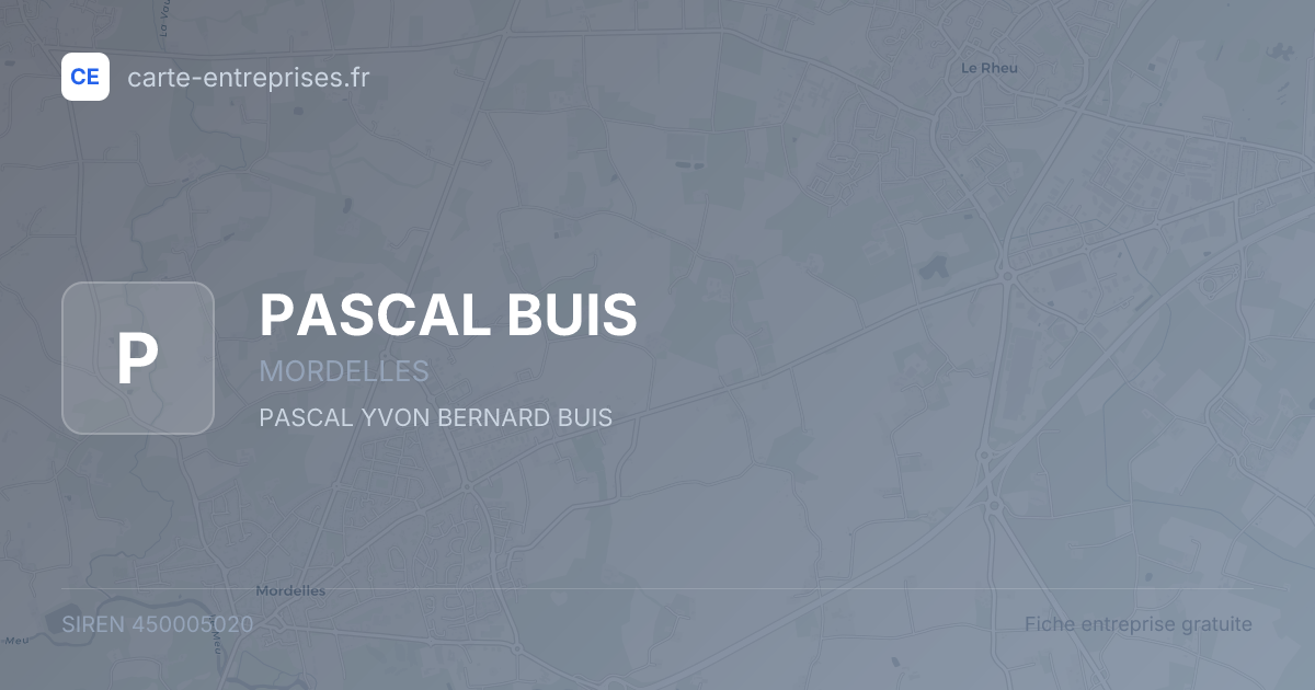 PASCAL BUIS — 450005020 — fiche entreprise