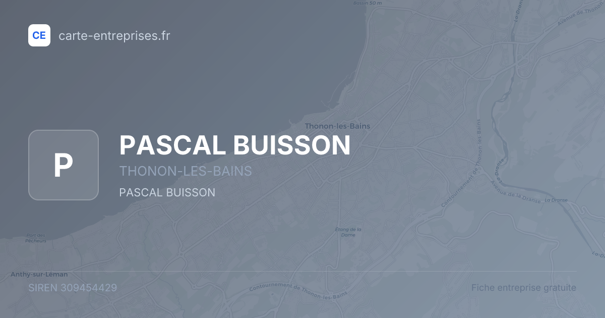 PASCAL BUISSON — 309454429 — fiche entreprise