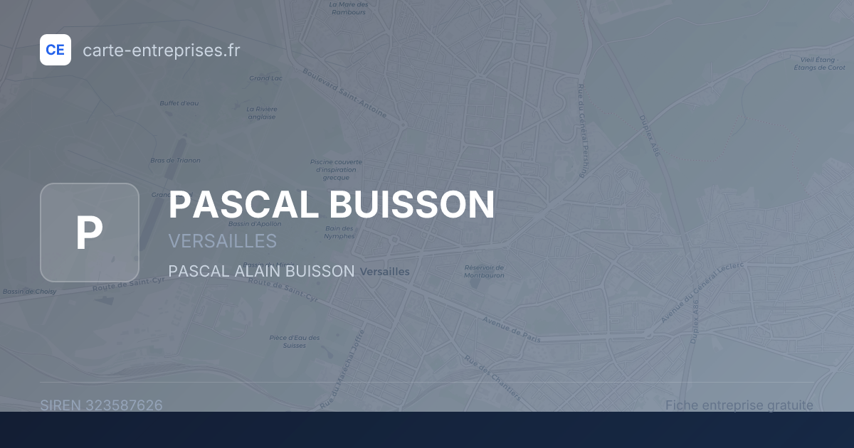 PASCAL BUISSON — 323587626 — fiche entreprise