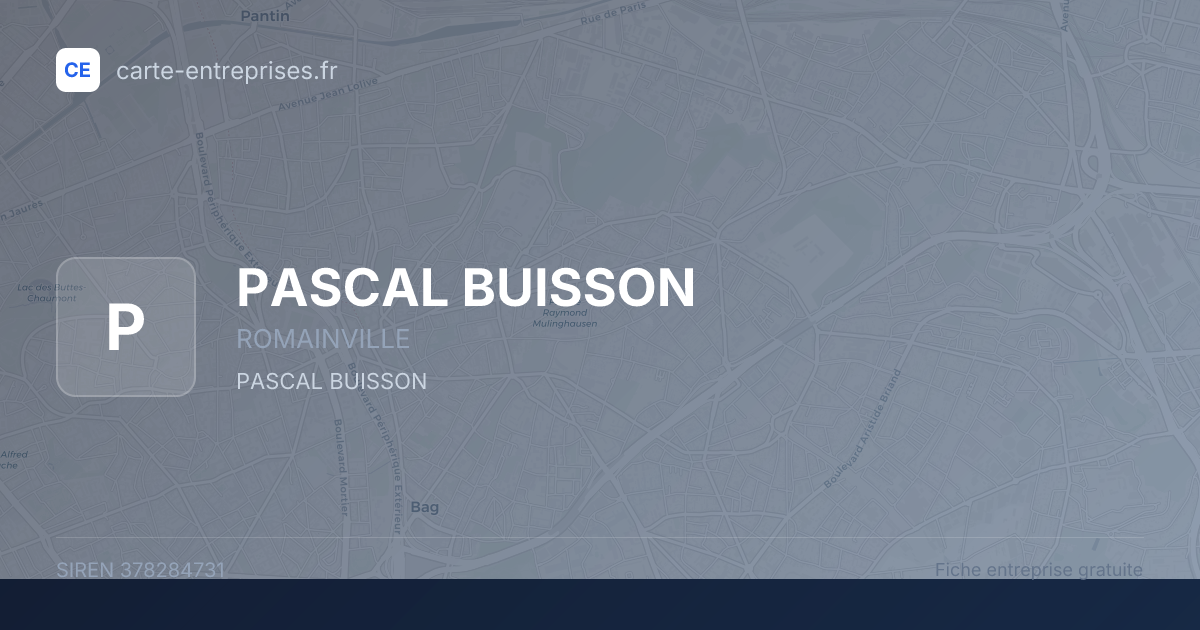 PASCAL BUISSON — 378284731 — fiche entreprise