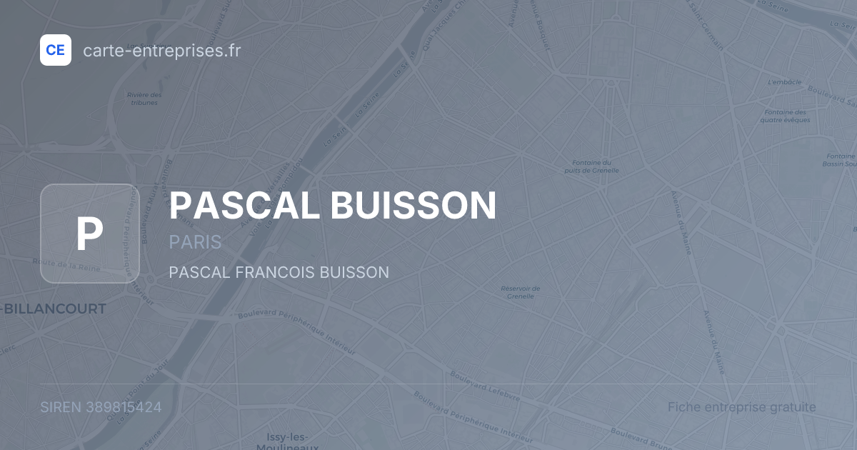 PASCAL BUISSON — 389815424 — fiche entreprise