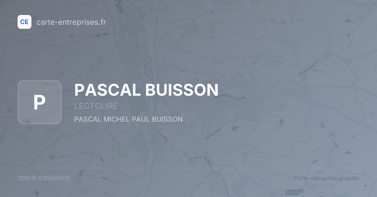 PASCAL BUISSON — 418660916 — fiche entreprise