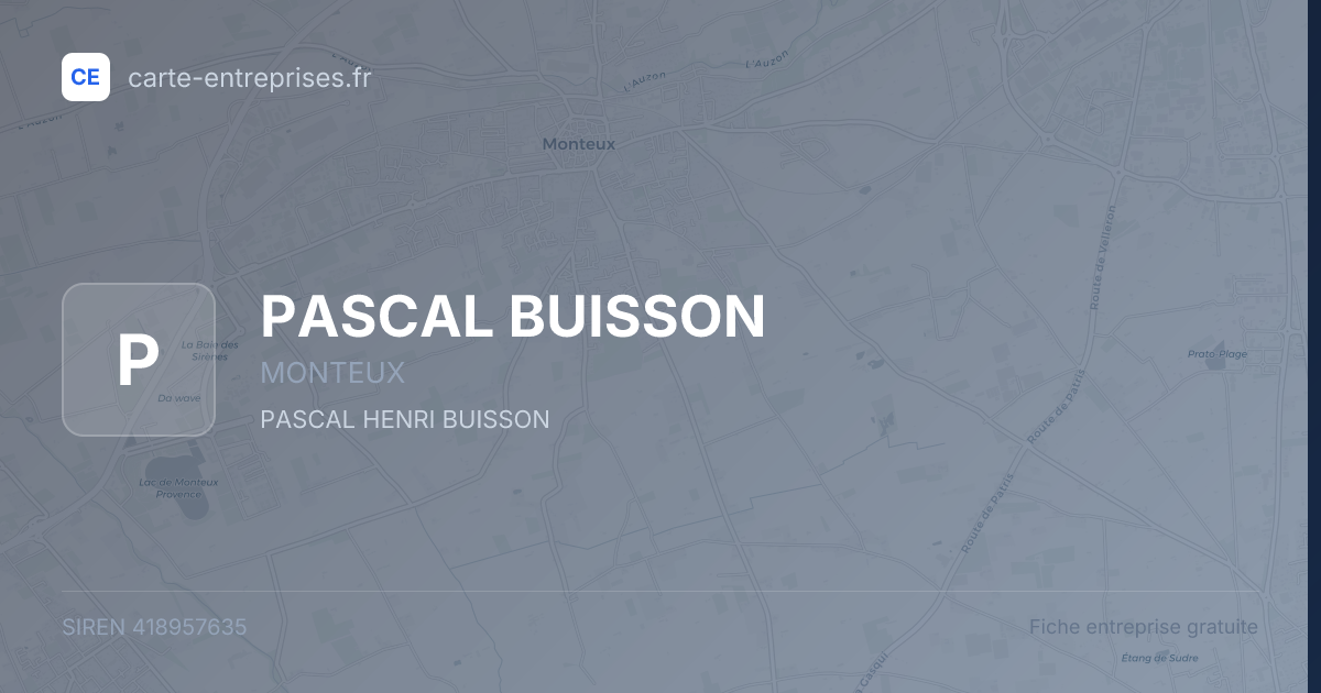 PASCAL BUISSON — 418957635 — fiche entreprise