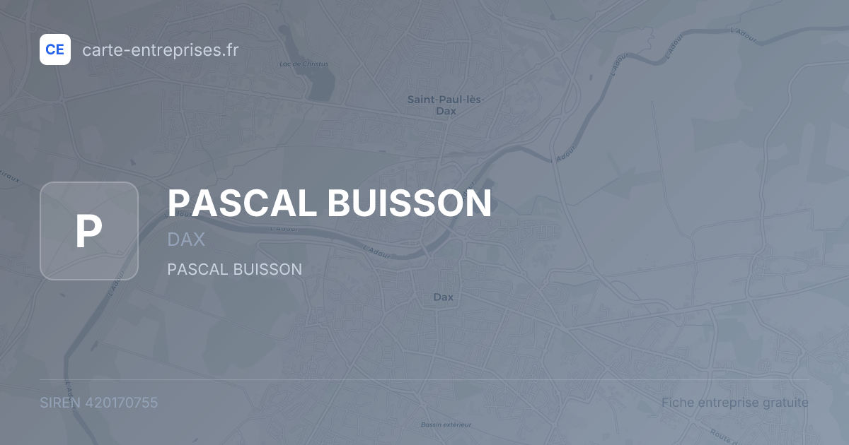 PASCAL BUISSON — 420170755 — fiche entreprise