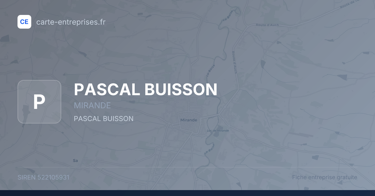 PASCAL BUISSON — 522105931 — fiche entreprise