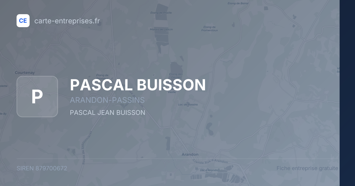 PASCAL BUISSON — 879700672 — fiche entreprise