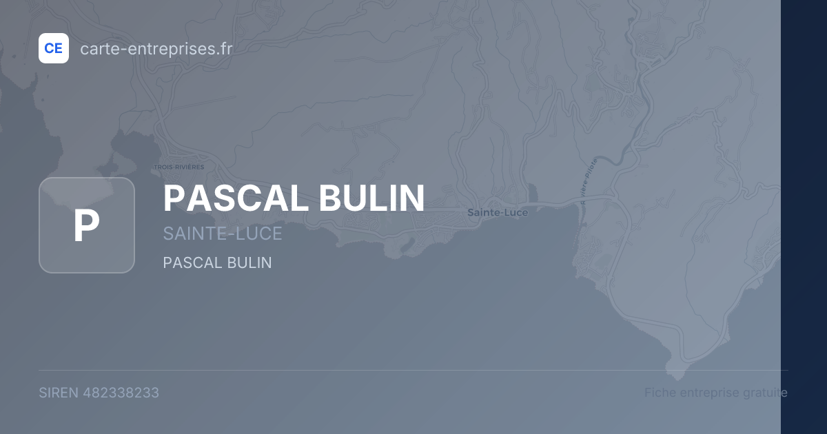 PASCAL BULIN — 482338233 — fiche entreprise