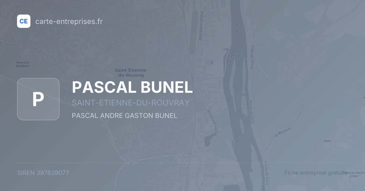 PASCAL BUNEL — 397839077 — fiche entreprise