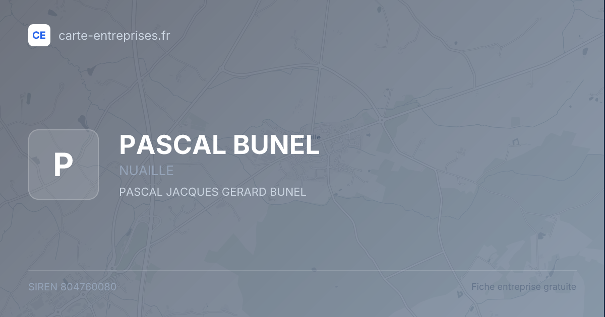 PASCAL BUNEL — 804760080 — fiche entreprise