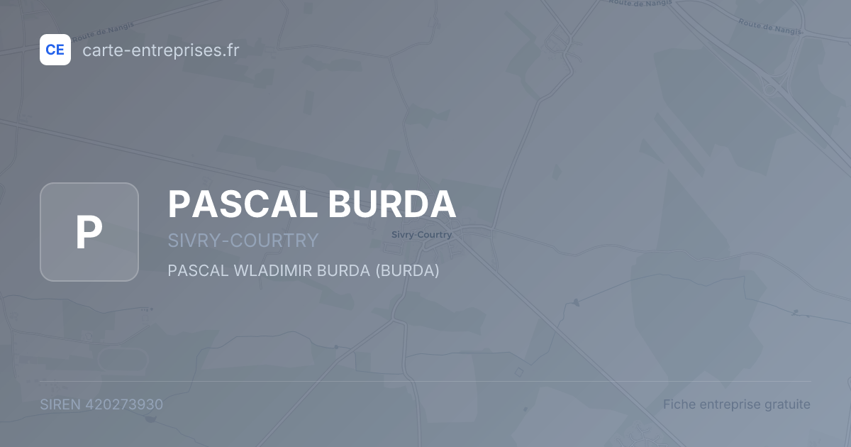 PASCAL BURDA — 420273930 — fiche entreprise