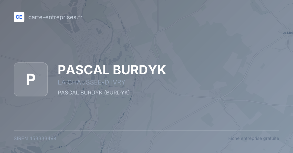 PASCAL BURDYK — 453333494 — fiche entreprise