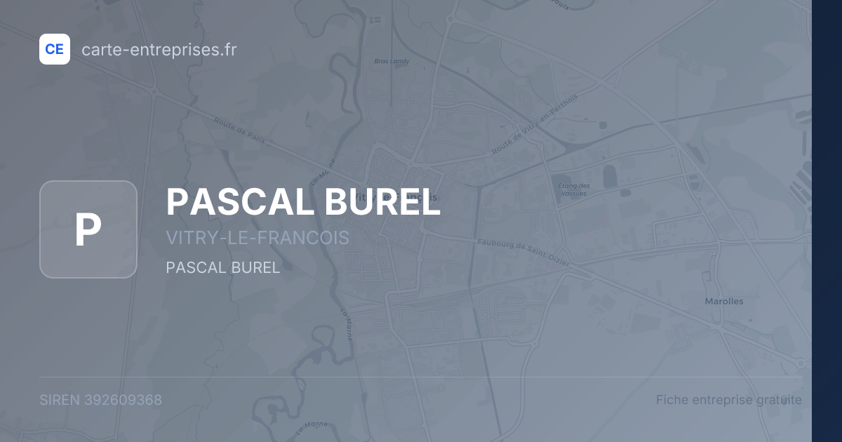 PASCAL BUREL — 392609368 — fiche entreprise