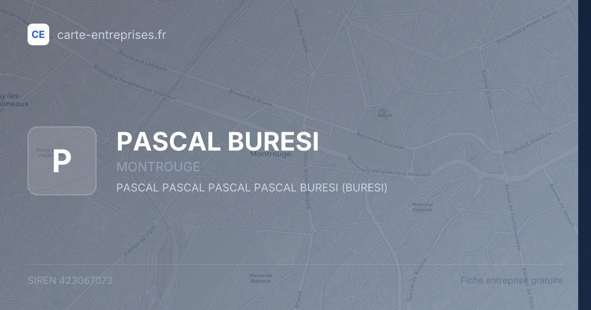 PASCAL BURESI — 423067073 — fiche entreprise