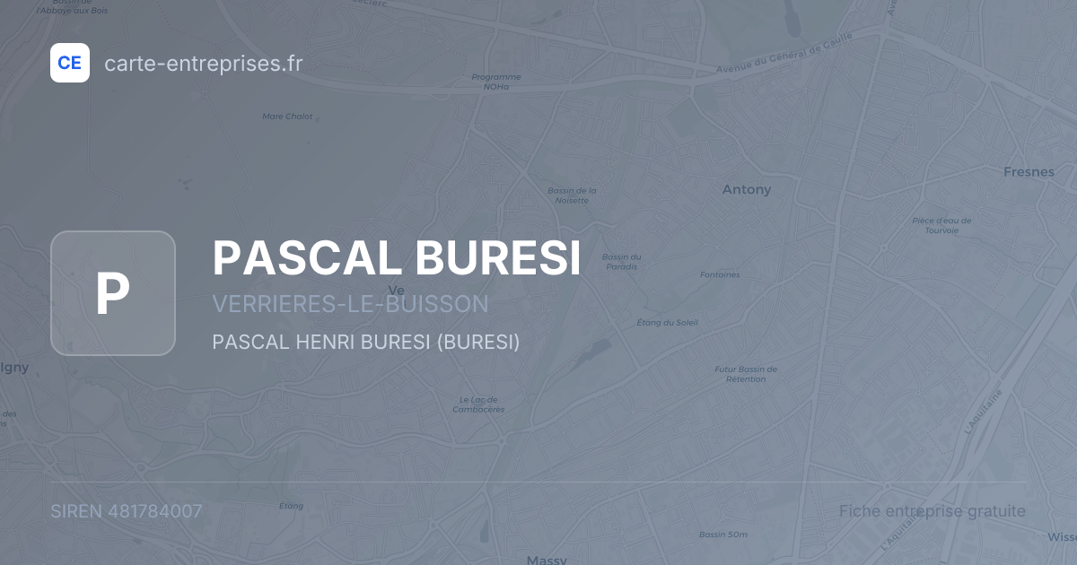 PASCAL BURESI — 481784007 — fiche entreprise