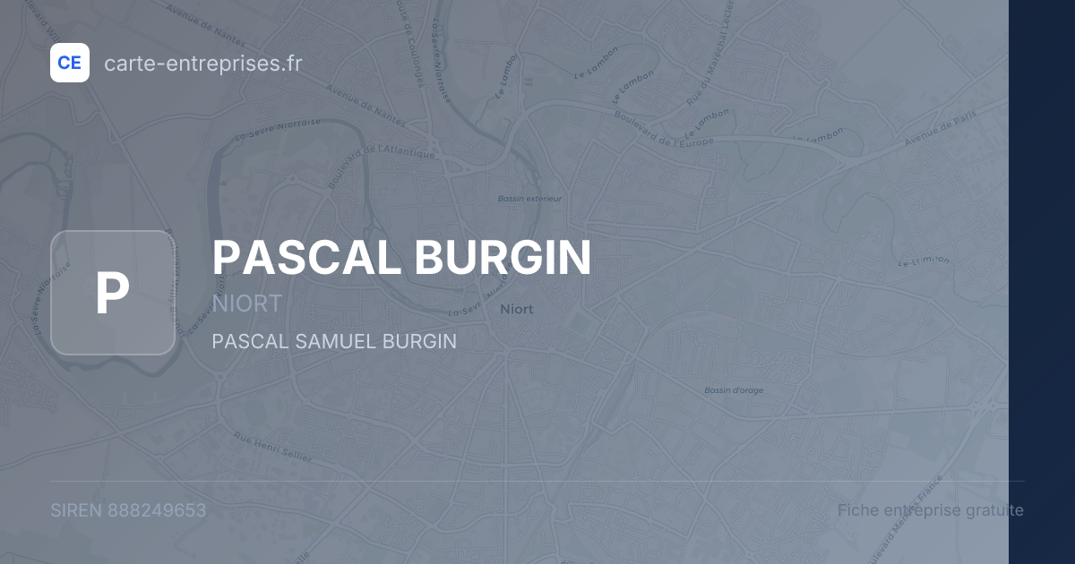 PASCAL BURGIN — 888249653 — fiche entreprise