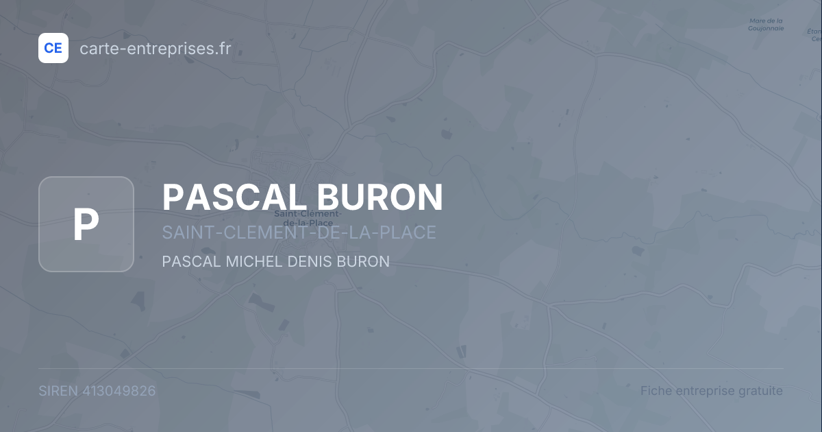 PASCAL BURON — 413049826 — fiche entreprise