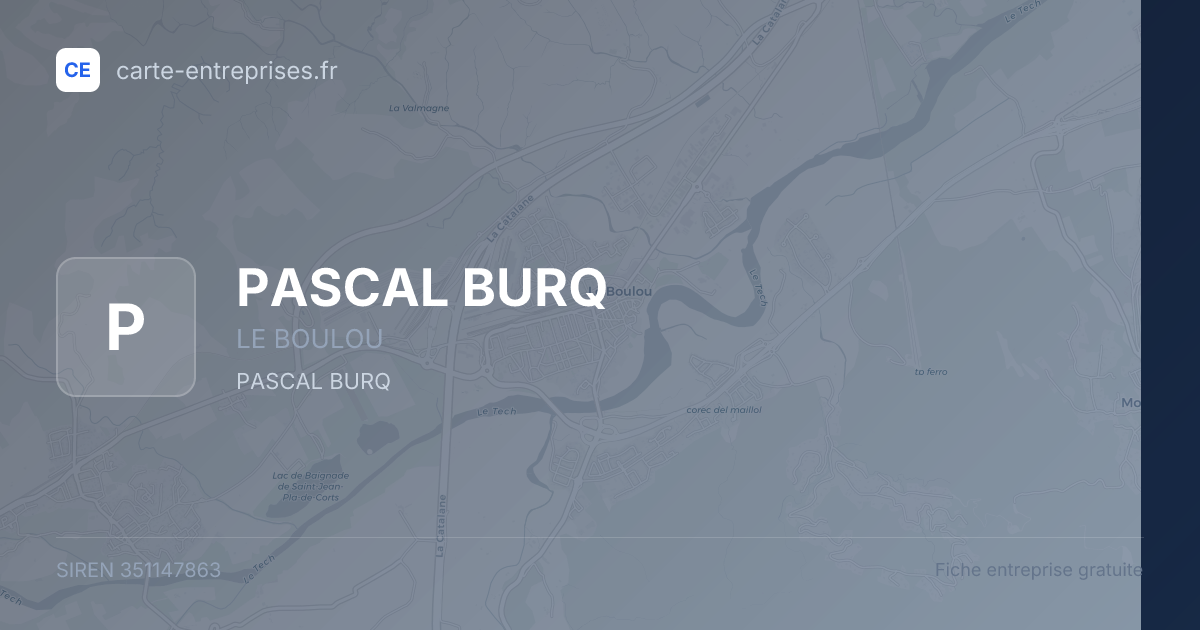 PASCAL BURQ — 351147863 — fiche entreprise