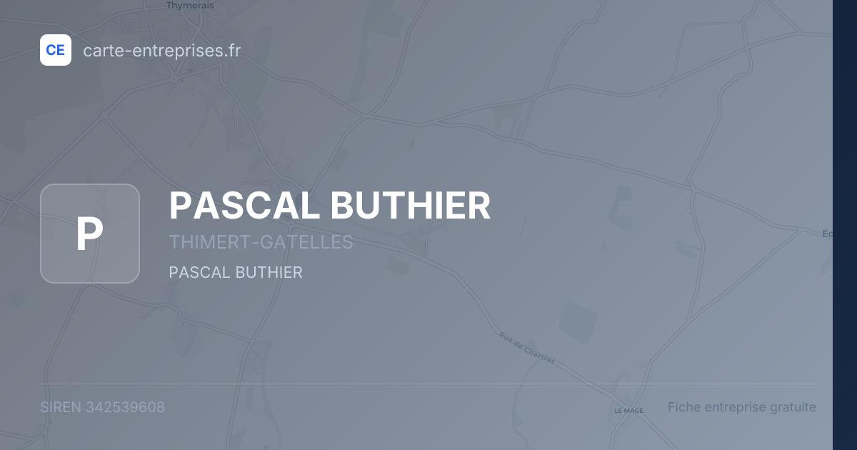 PASCAL BUTHIER — 342539608 — fiche entreprise