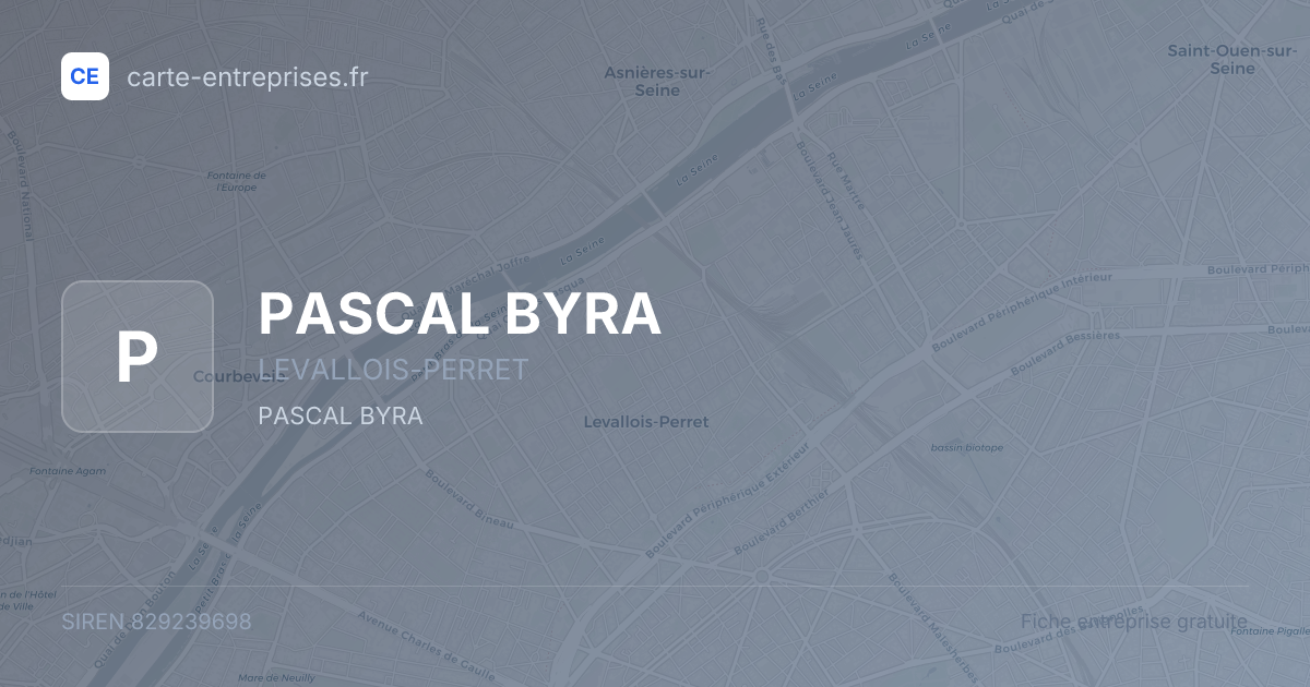 PASCAL BYRA — 829239698 — fiche entreprise