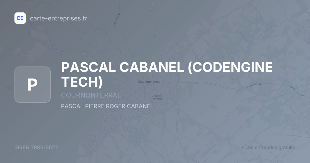 PASCAL CABANEL (CODENGINE TECH) — 798919627 — fiche entreprise