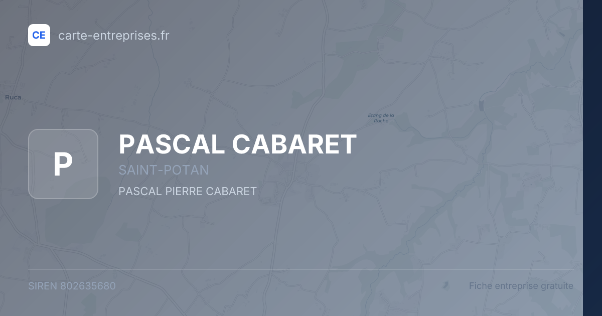 PASCAL CABARET — 802635680 — fiche entreprise