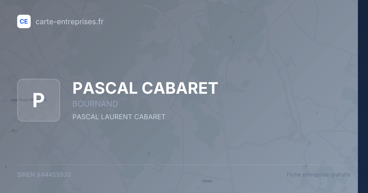 PASCAL CABARET — 944455930 — fiche entreprise