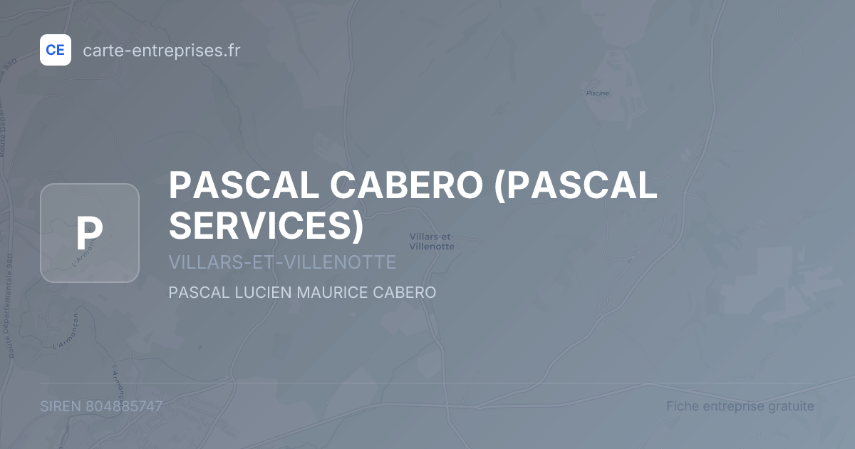 PASCAL CABERO (PASCAL SERVICES) — 804885747 — fiche entreprise