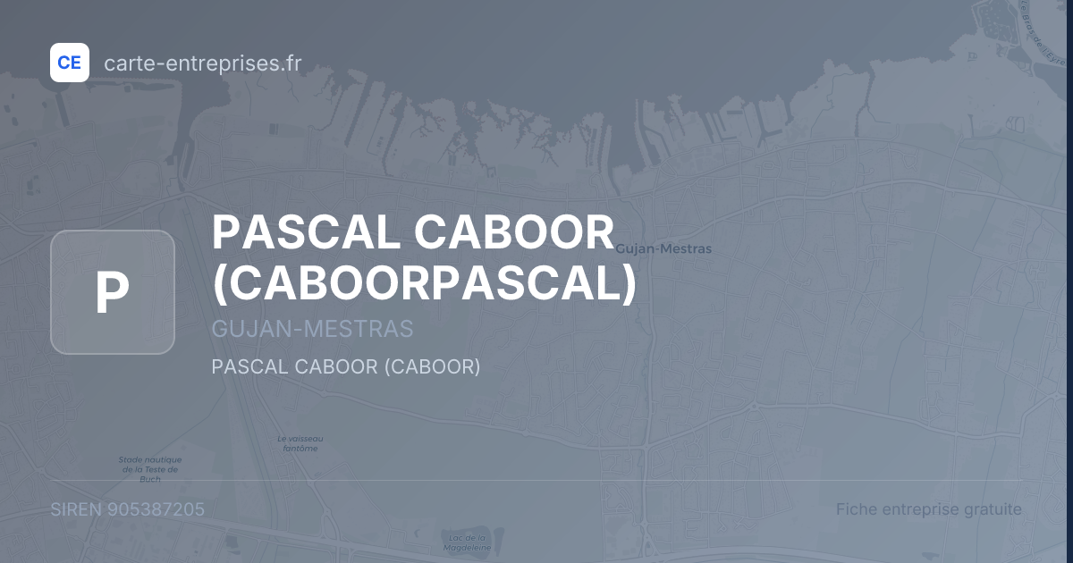 PASCAL CABOOR (CABOORPASCAL) — 905387205 — fiche entreprise
