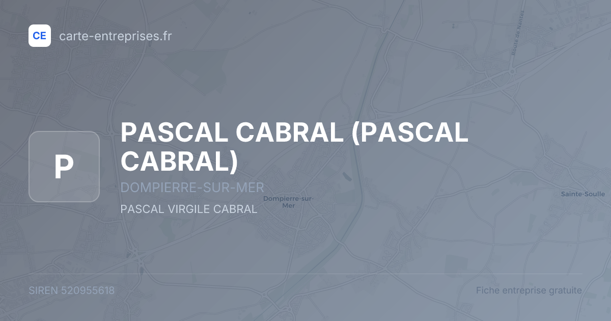 PASCAL CABRAL — 520955618 — fiche entreprise