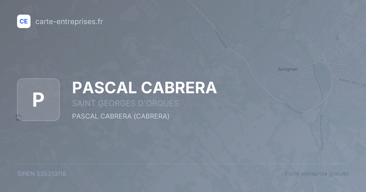 PASCAL CABRERA — 535313118 — fiche entreprise