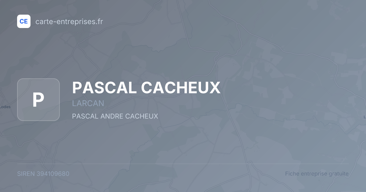 PASCAL CACHEUX — 394109680 — fiche entreprise