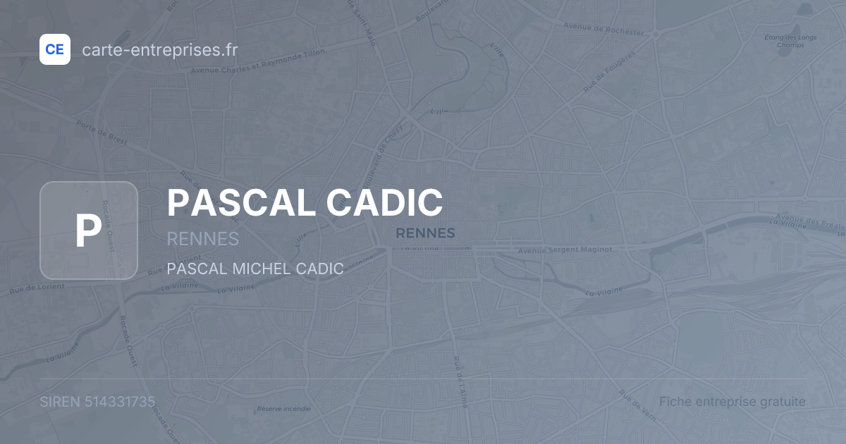 PASCAL CADIC — 514331735 — fiche entreprise