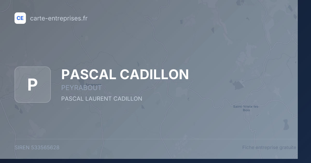 PASCAL CADILLON — 533565628 — fiche entreprise