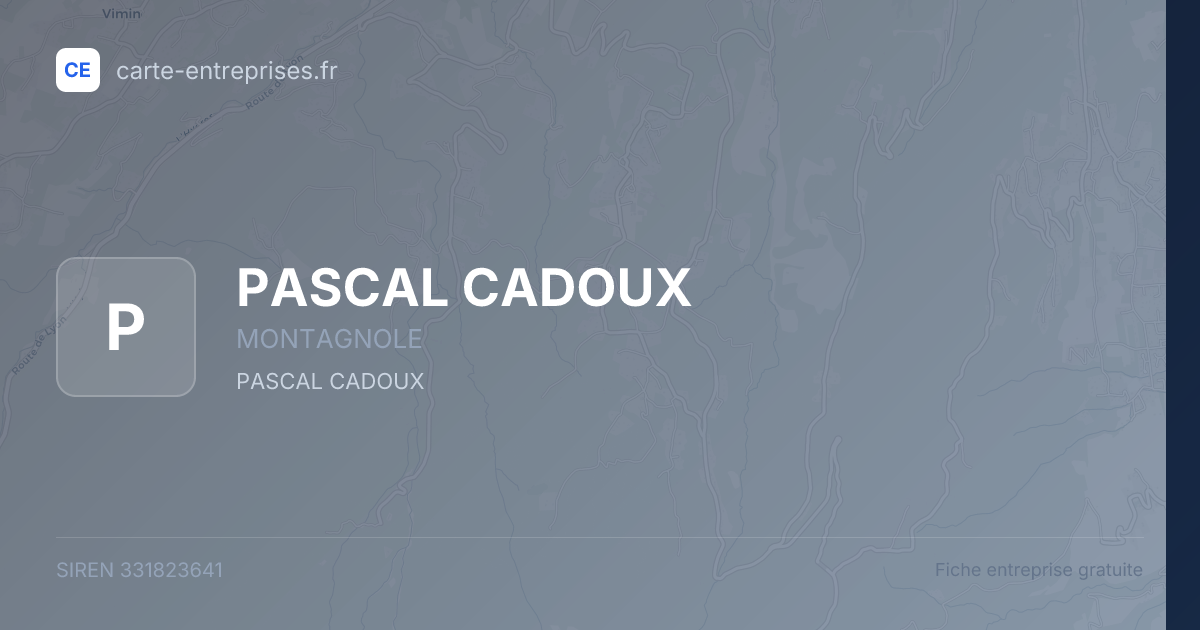PASCAL CADOUX — 331823641 — fiche entreprise