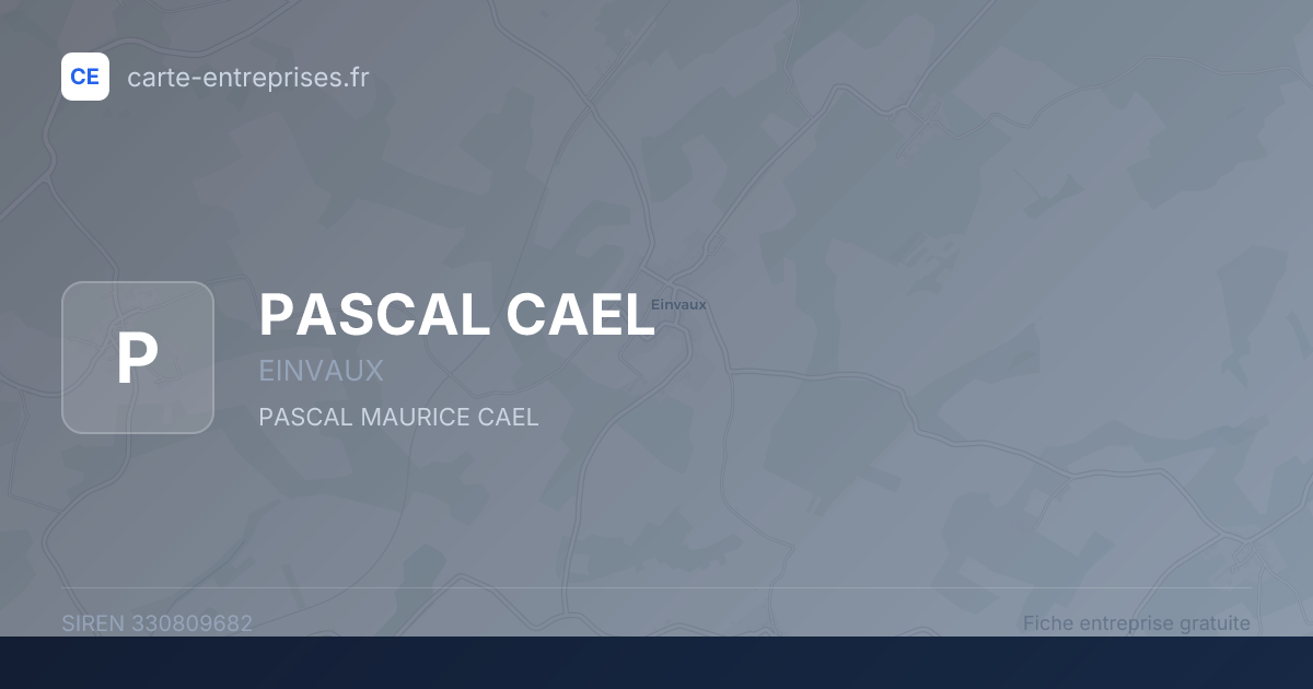 PASCAL CAEL — 330809682 — fiche entreprise