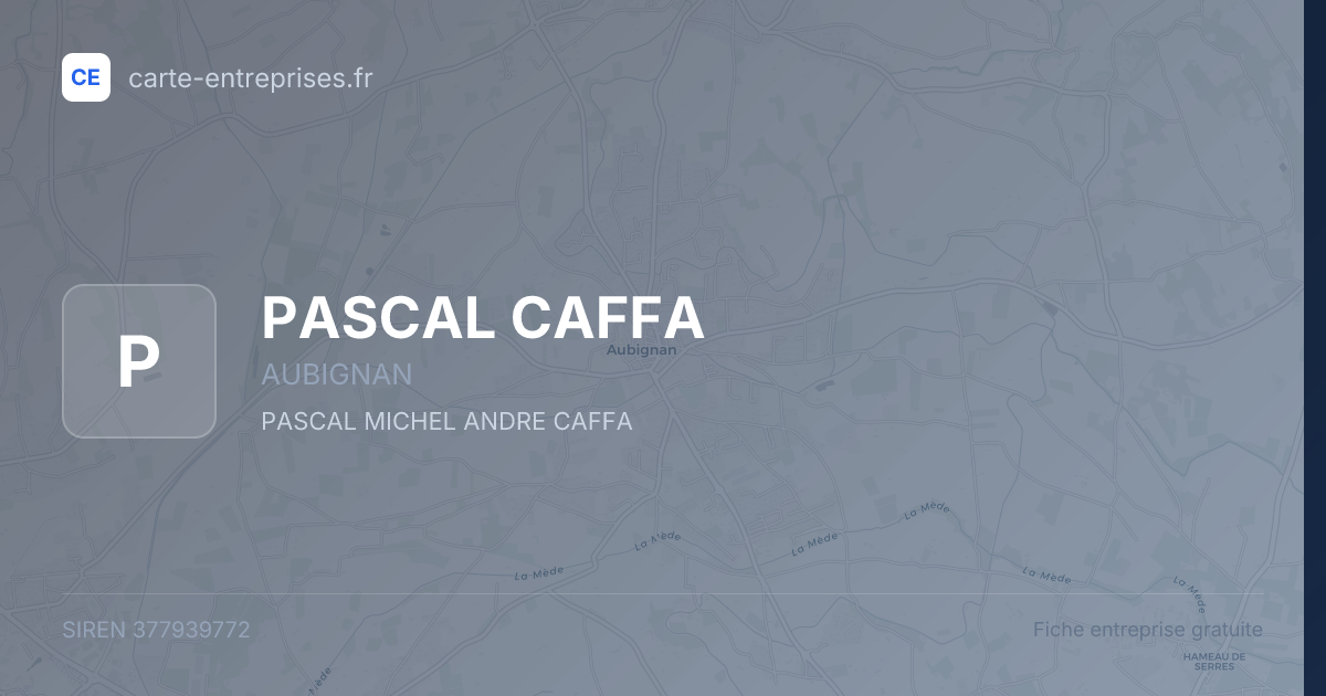 PASCAL CAFFA — 377939772 — fiche entreprise
