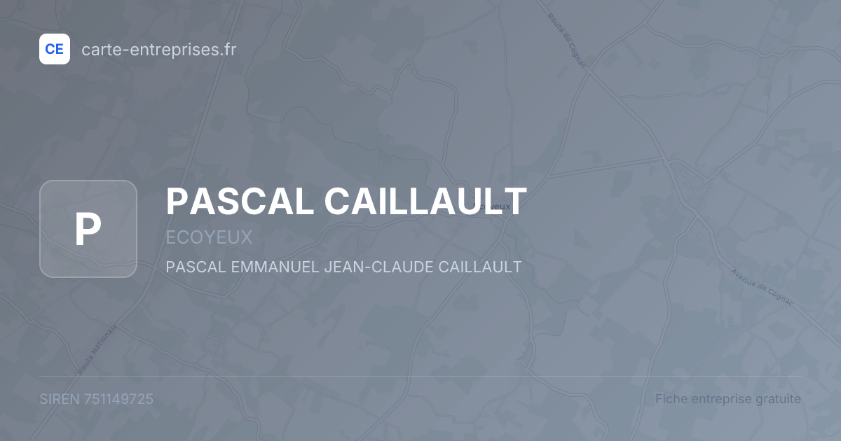 PASCAL CAILLAULT — 751149725 — fiche entreprise