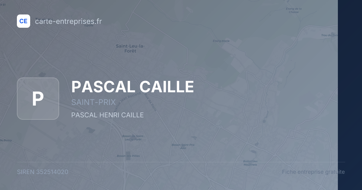 PASCAL CAILLE — 352514020 — fiche entreprise