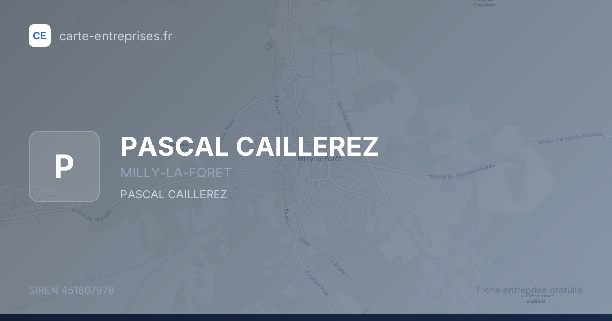 PASCAL CAILLEREZ — 451807978 — fiche entreprise