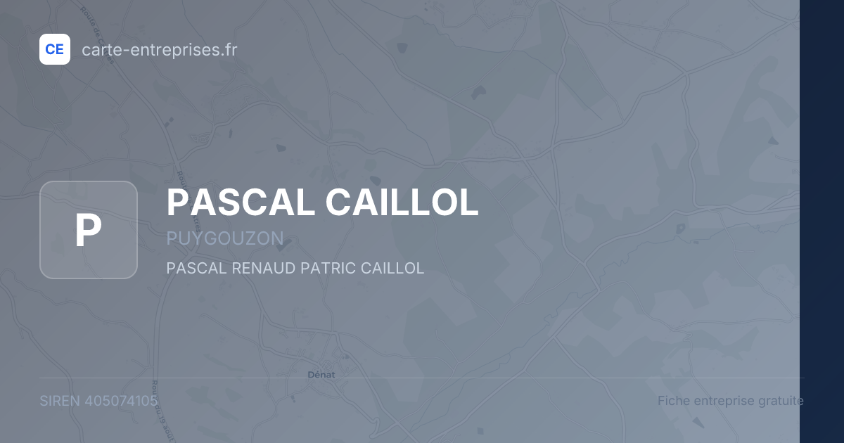 PASCAL CAILLOL — 405074105 — fiche entreprise