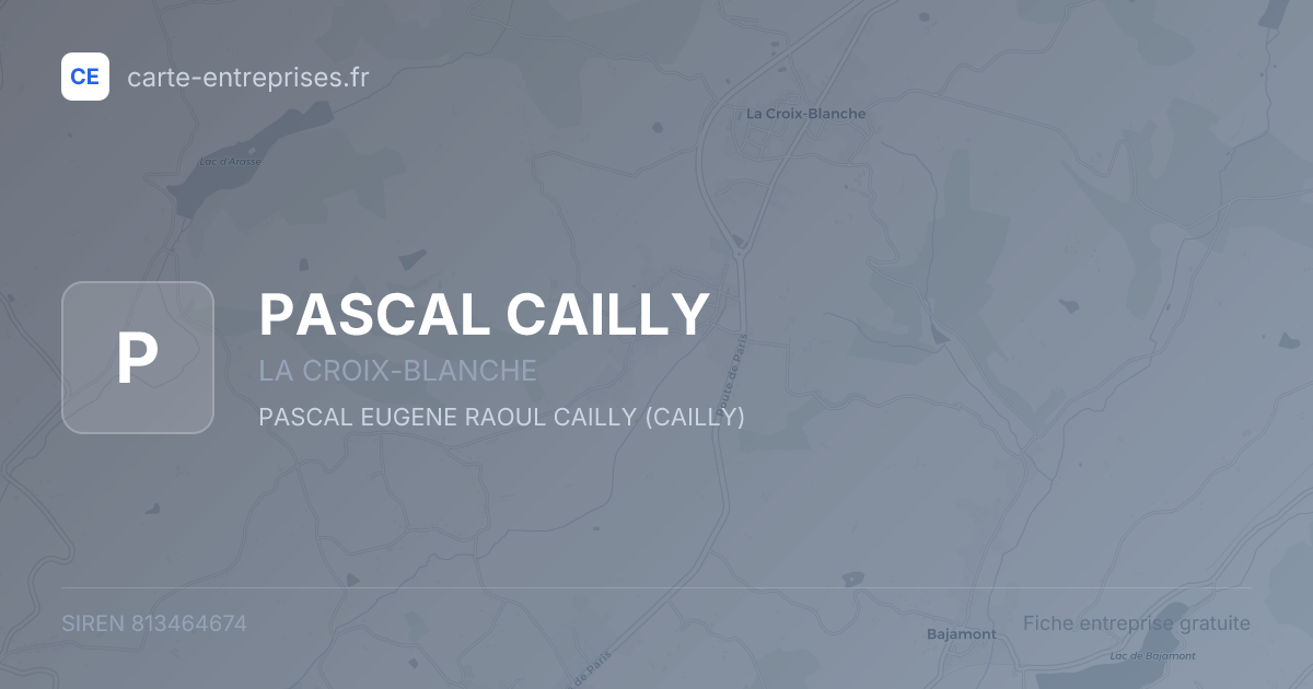 PASCAL CAILLY — 813464674 — fiche entreprise