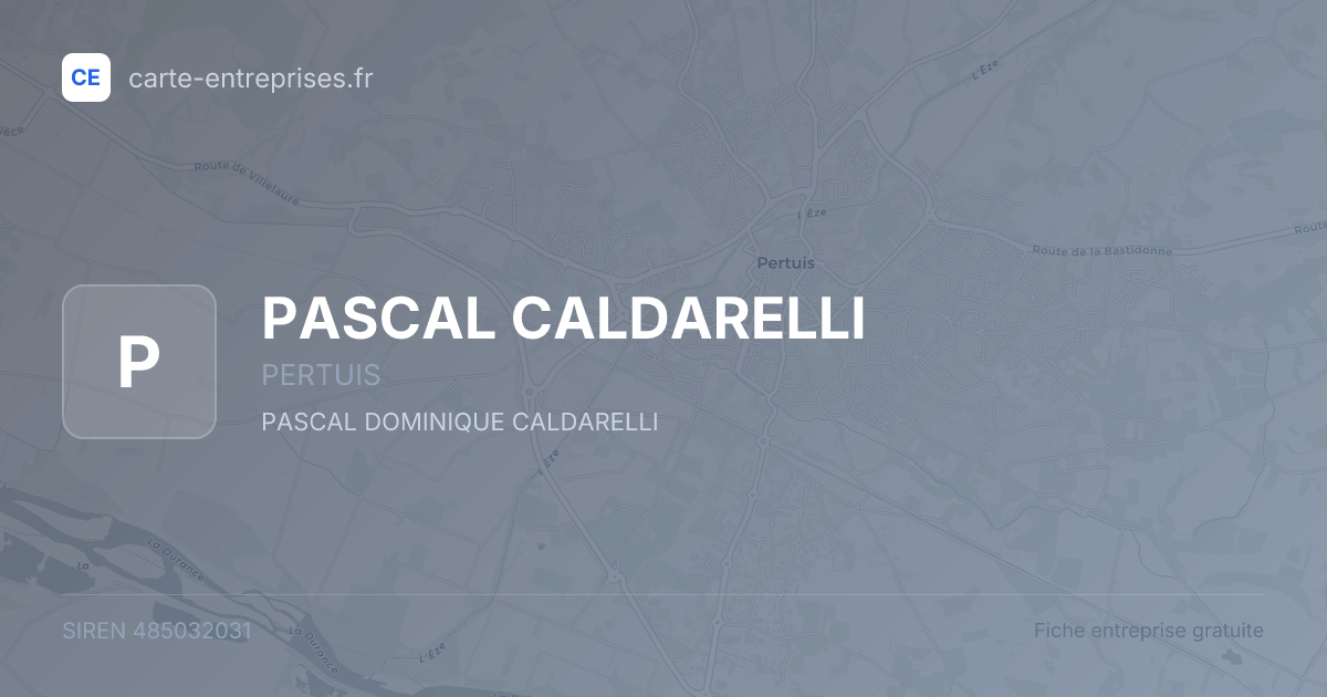 PASCAL CALDARELLI — 485032031 — fiche entreprise