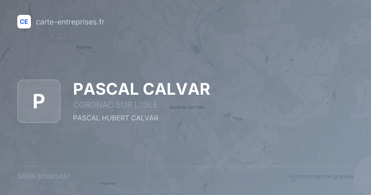 PASCAL CALVAR — 321663437 — fiche entreprise