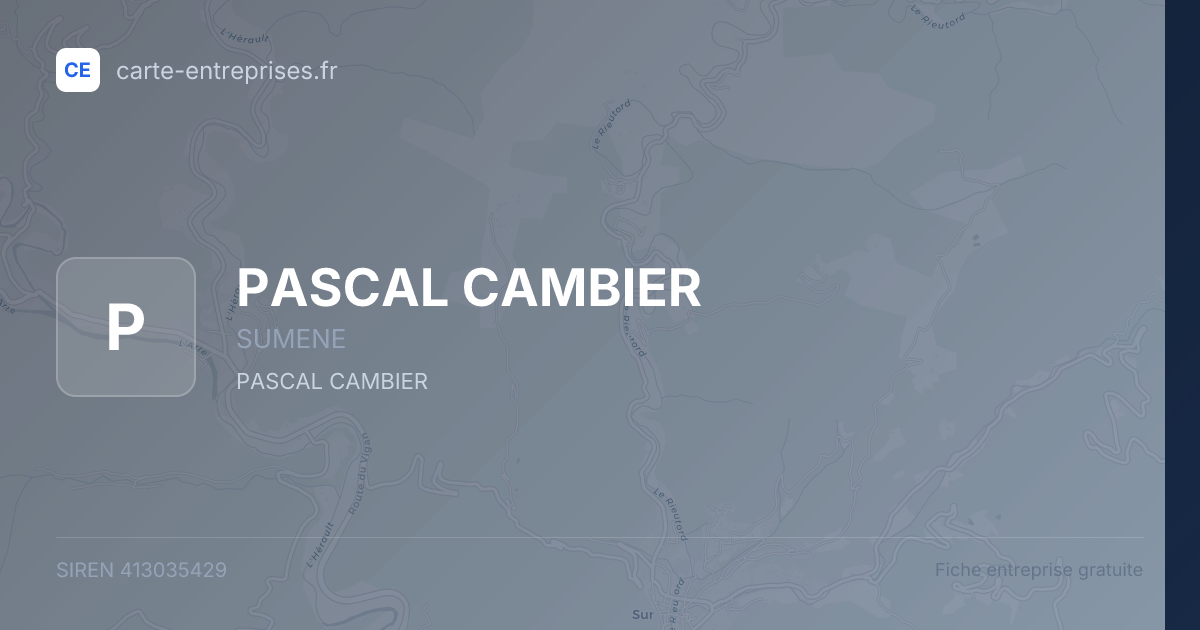 PASCAL CAMBIER — 413035429 — fiche entreprise