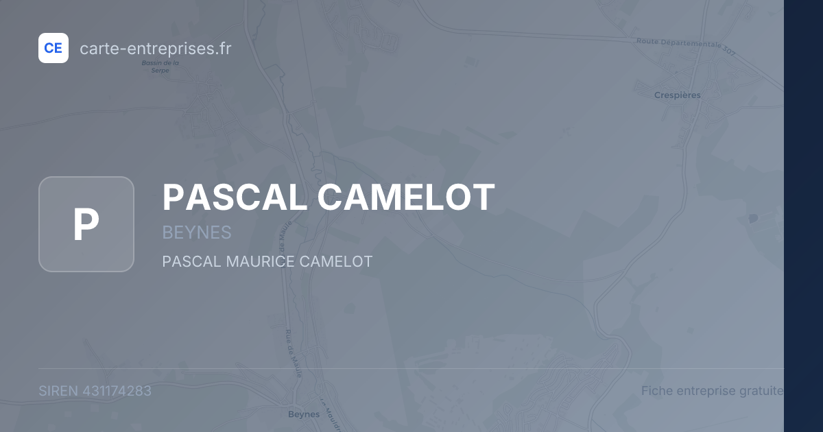 PASCAL CAMELOT — 431174283 — fiche entreprise