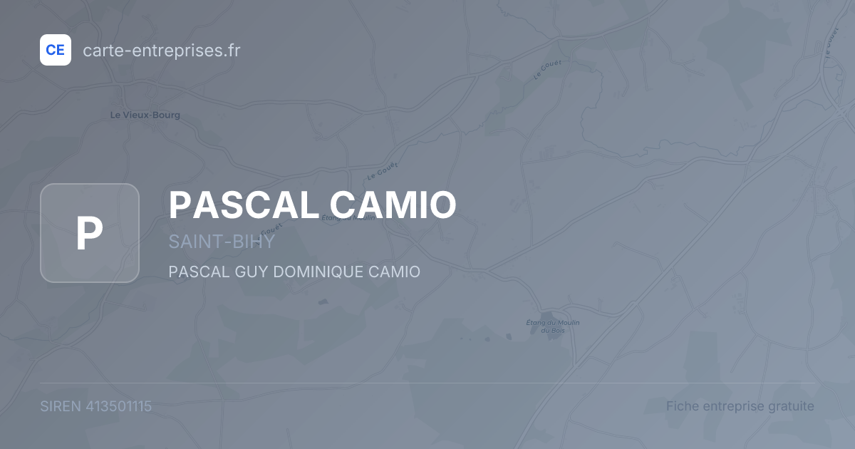 PASCAL CAMIO — 413501115 — fiche entreprise
