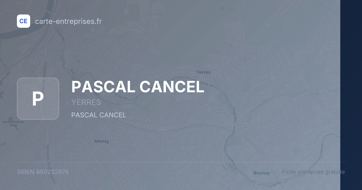 PASCAL CANCEL — 850232976 — fiche entreprise