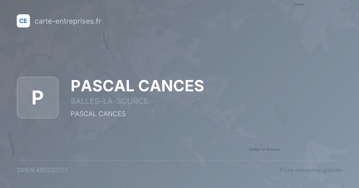 PASCAL CANCES — 495332751 — fiche entreprise